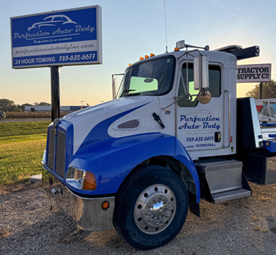 Perfection Auto Body 24/7 Towing Service Truck
